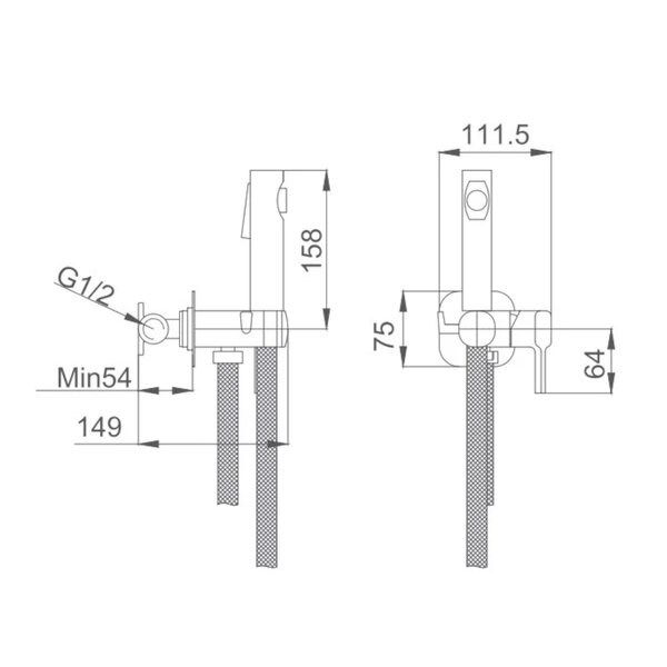Гигиенический душ со смесителем Haiba HB5518, хром