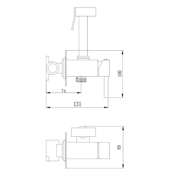 Гигиенический душ со смесителем Haiba HB5512-7, черный