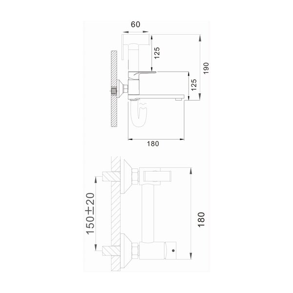 Гигиенический душ со смесителем и изливом D-Lin D181202-A, черный