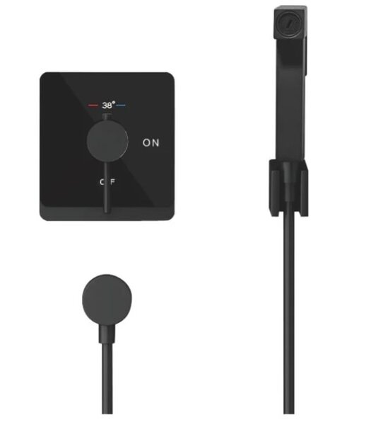 Гигиенический душ с термостатом Rose R105H, черный