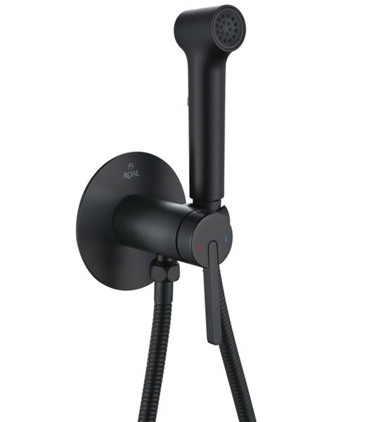 Гигиенический душ со смесителем Rose R235H, черный