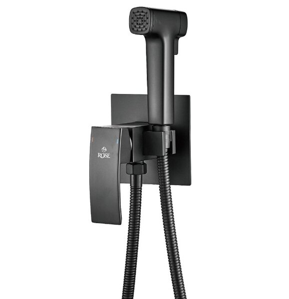 Гигиенический душ со смесителем Rose R1505H-2, черный