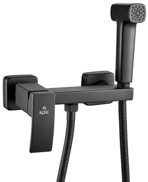 Гигиенический душ со смесителем Rose R1505H-1, черный