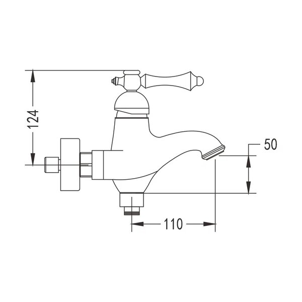 Смеситель для ванны Rose R0102Q, бронза