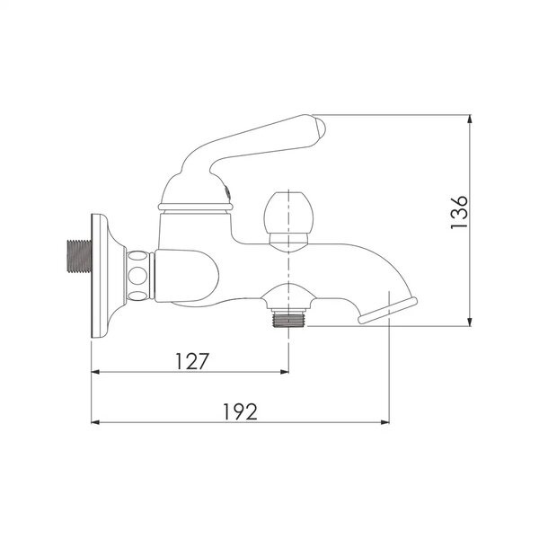 Смеситель для ванны Rose R0202Q, бронза