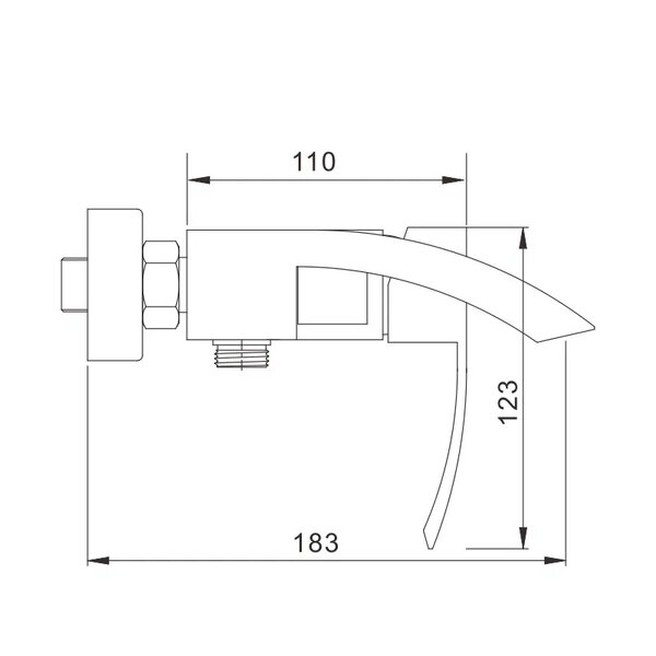 Смеситель для ванны Rose R1502F, белый/хром