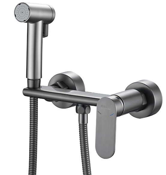 Гигиенический душ со смесителем Haiba HB5516-3, оружейная сталь