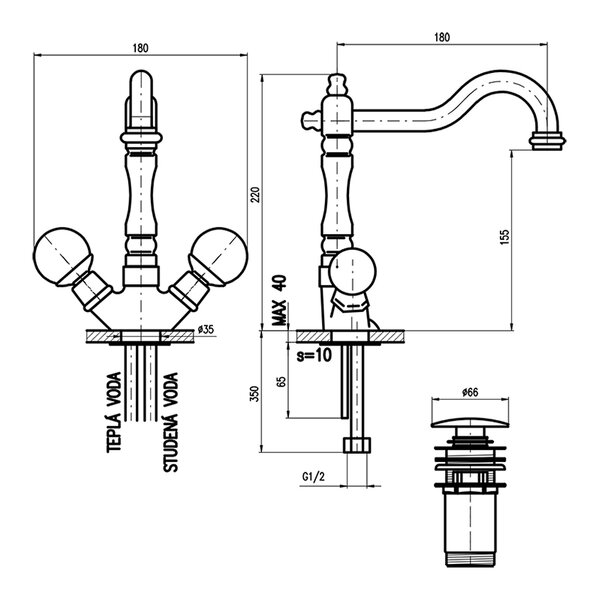 Смеситель для раковины Rav Slezak Brilliance BRILLIANCE121.5/8Z