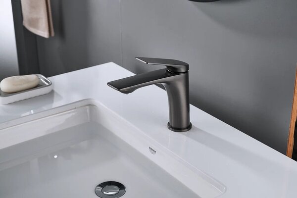 Смеситель для раковины Shevanik S9101T, оружейная сталь