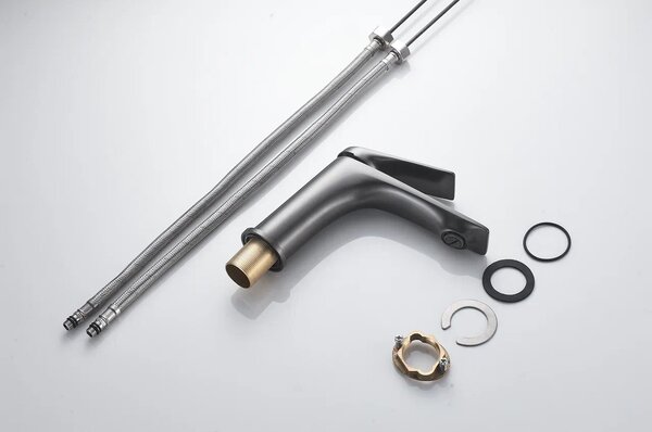 Смеситель для раковины Shevanik S9101T, оружейная сталь