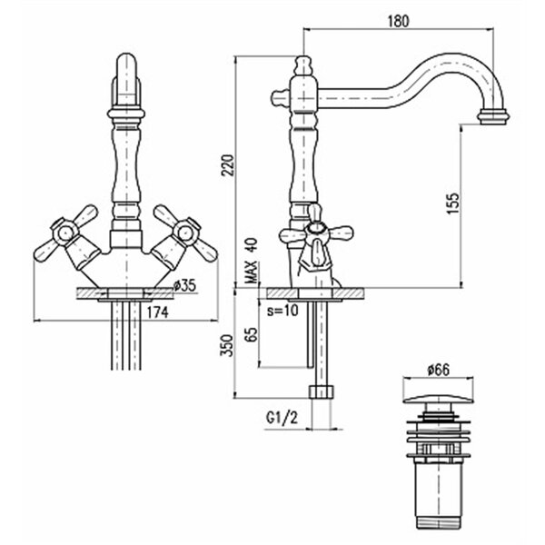 Смеситель для раковины Rav Slezak Morava MK621.5/8
