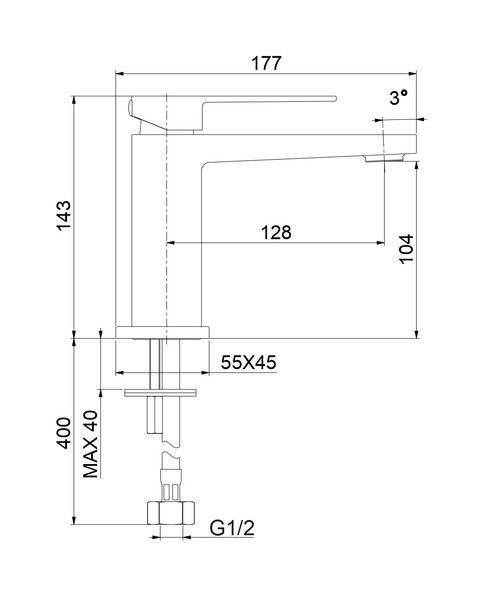 Смеситель для раковины Fiore KUBE 100CR8516, хром