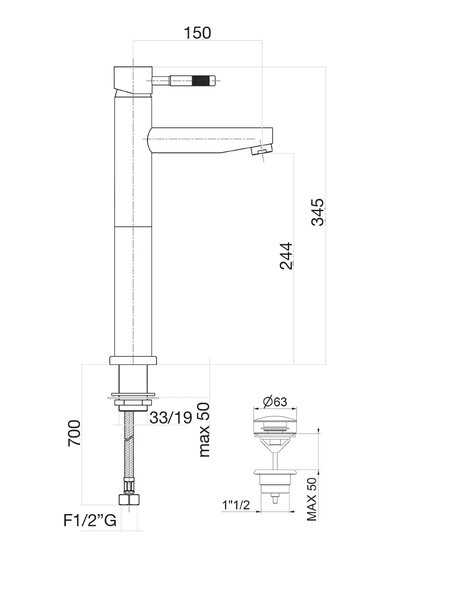 Смеситель для раковины Fiore XENON 44CR5290, хром