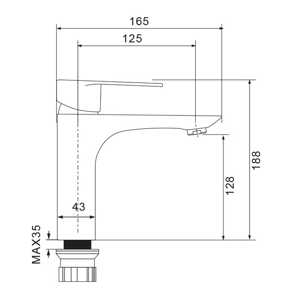 Смеситель для раковины WesnaArt RAY RAY11-210, хром