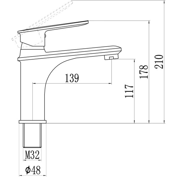 Смеситель для раковины Savol S-600601A, хром