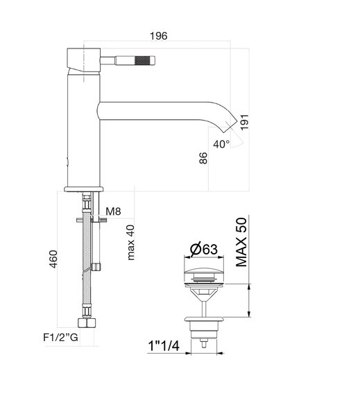 Смеситель для раковины Fiore XENON 44NN5284, черный