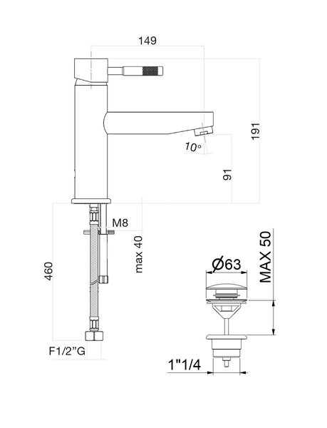 Смеситель для раковины Fiore XENON 44NN5276, черный