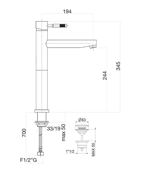 Смеситель для раковины Fiore XENON 44NN5291, черный