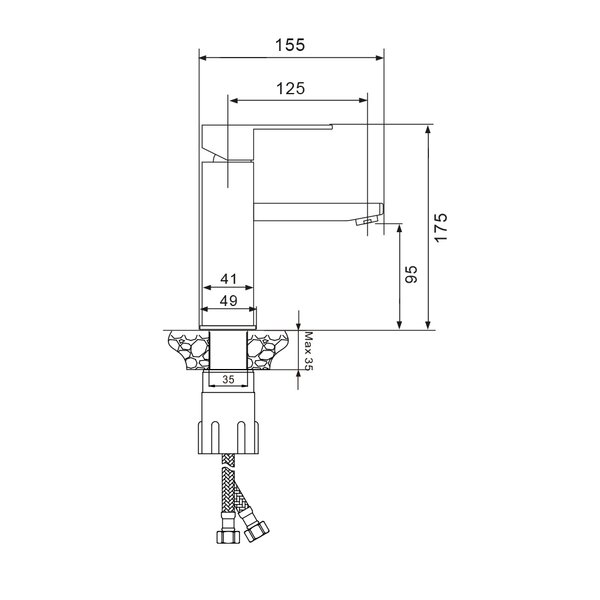 Смеситель для раковины WesnaArt KUBUS KUB13-210Black, черный