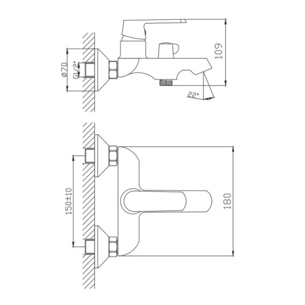 Смеситель для ванны Haiba HB60804, белый