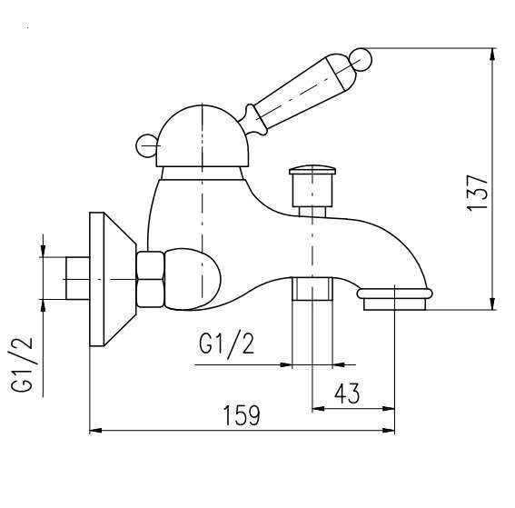 Смеситель для ванны Rav Slezak Labe L554.5SM
