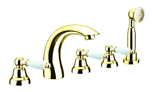 Смеситель на борт ванны Fiore COLONIALE 02OO0608, золото