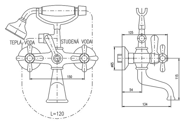 Смеситель для ванны Rav Slezak Morava MK359.5/2