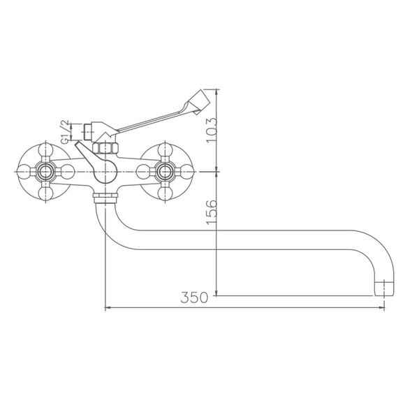 Смеситель для ванны Haiba HB2619-3, хром