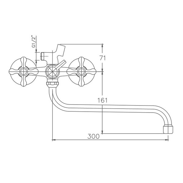 Смеситель для ванны Haiba HB2208-2, хром