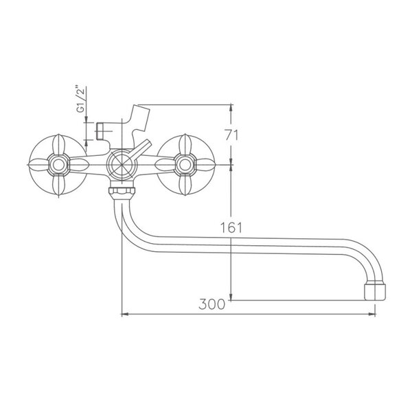 Смеситель для ванны Haiba HB2227-2, хром