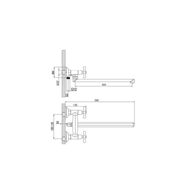 Смеситель для ванны D-Lin D143807-F, хром