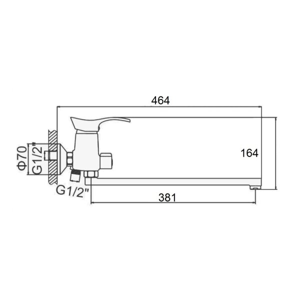 Смеситель для ванны D-Lin D146405-2, хром
