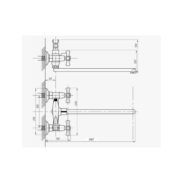 Смеситель для ванны D-Lin D147807-F, хром