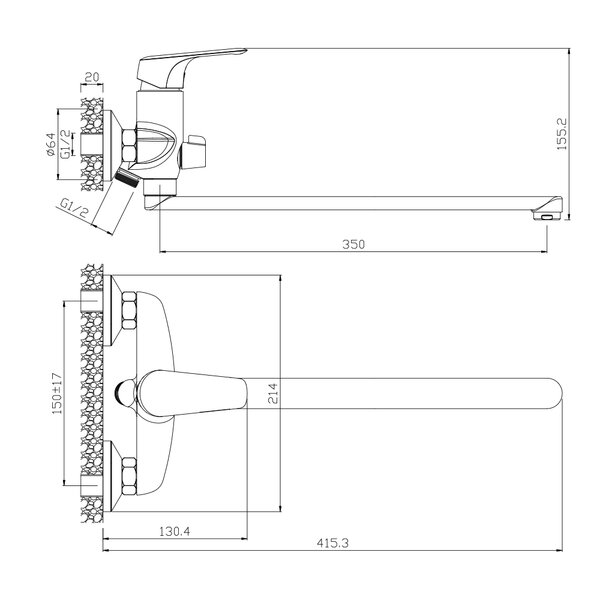 Смеситель для ванны Olive's EVORA 33221EV, хром