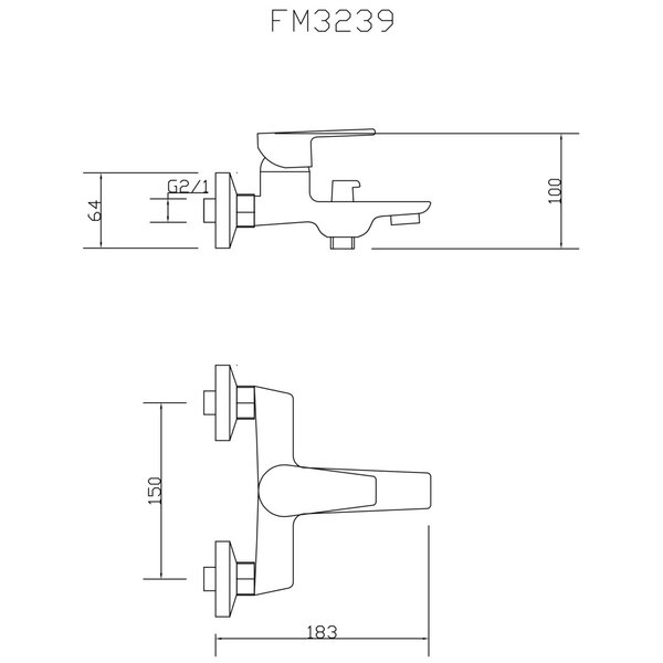 Смеситель для ванны Fmark FM3239, хром