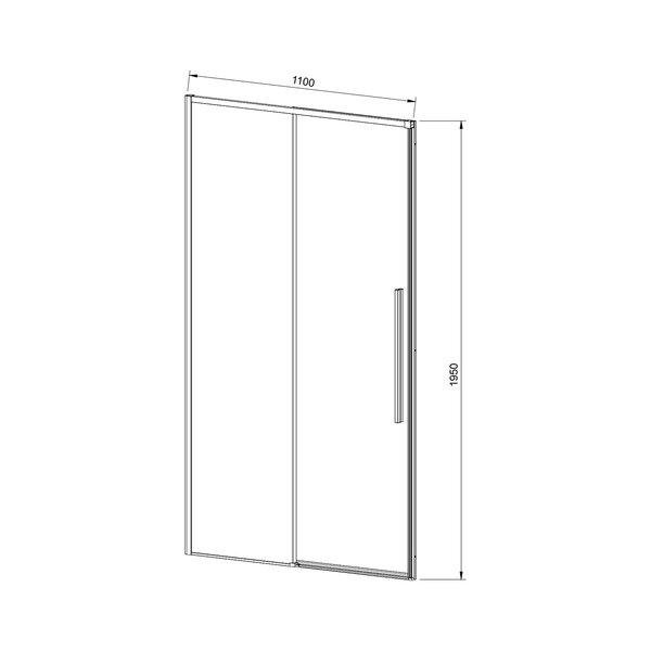 Душевая дверь Vincea Слим-Н (Slim-N) VDS-4SN110CLG 110x195 см, профиль вороненая сталь. Размер регулировки 1090-1100 мм