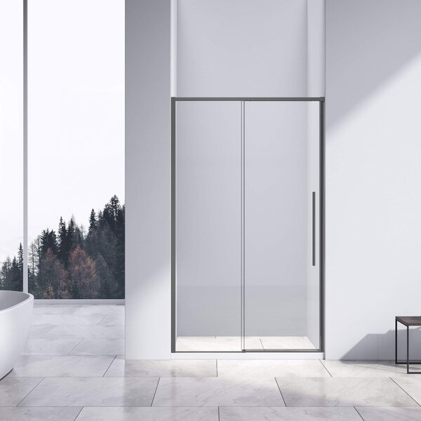 Душевая дверь Vincea Слим-Н (Slim-N) VDS-4SN140CLGM 140x195 см, профиль вороненая сталь. Размер регулировки 1390-1400 мм