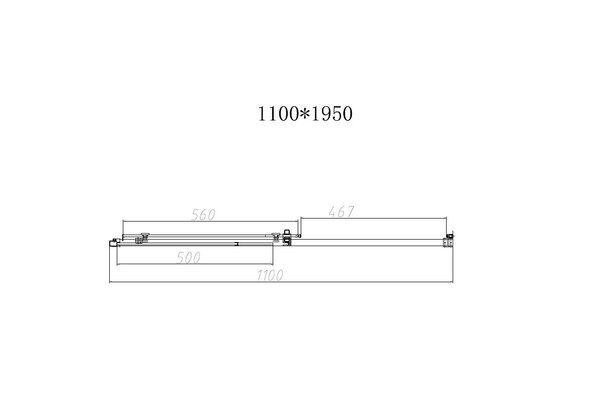 Душевая дверь Vincea Слим-Н (Slim-N) VDS-4SN110CLGM 110x195 см, профиль вороненая сталь. Размер регулировки 1090-1100 мм