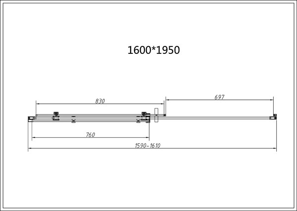 Душевая дверь Vincea Комо-Н (Como-N) VDS-4CN160CLB 160x195 см, профиль черный матовый. Размер регулировки 1590-1610 мм