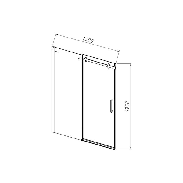Душевая дверь Vincea Комо-Н (Como-N) VDS-4CN140CGB 140x195 см, профиль черный матовый. Размер регулировки 1390-1410 мм