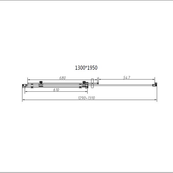 Душевая дверь Vincea Комо-Н (Como-N) VDS-4CN130CGB 130x195 см, профиль черный матовый. Размер регулировки 1290-1310 мм