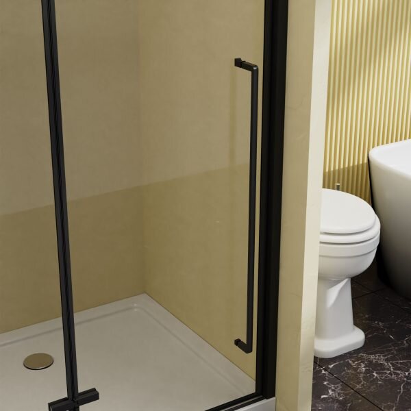 Душевая дверь Vincea Слим-Н (Slim-N) VDPH-5SN900CLB 90x195 см, профиль черный матовый. Размер регулировки 890-920 мм