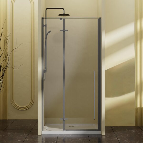 Душевая дверь Vincea Слим-Н (Slim-N) VDPH-5SN100CLGM 100x195 см, профиль вороненая сталь. Размер регулировки 990-1020 мм