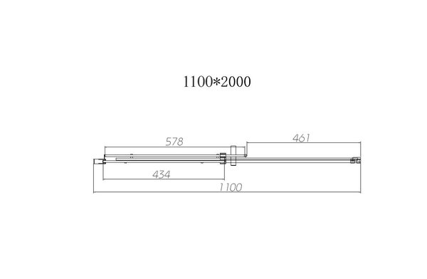 Душевая дверь Vincea Дайс (Dice) VDS-4D110CLGM 110x200 см, профиль вороненая сталь. Размер регулировки 1080-1100 мм