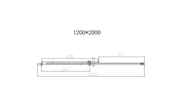 Душевая дверь Vincea Дайс (Dice) VDS-4D120CLGM 120x200 см, профиль вороненая сталь. Размер регулировки 1180-1200 мм