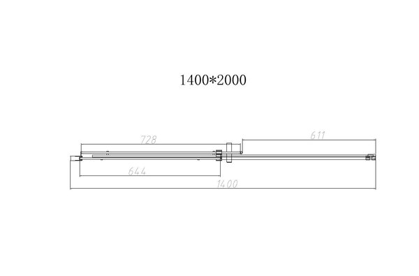 Душевая дверь Vincea Дайс (Dice) VDS-4D140CLGM 140x200 см, профиль вороненая сталь. Размер регулировки 1380-1400 мм