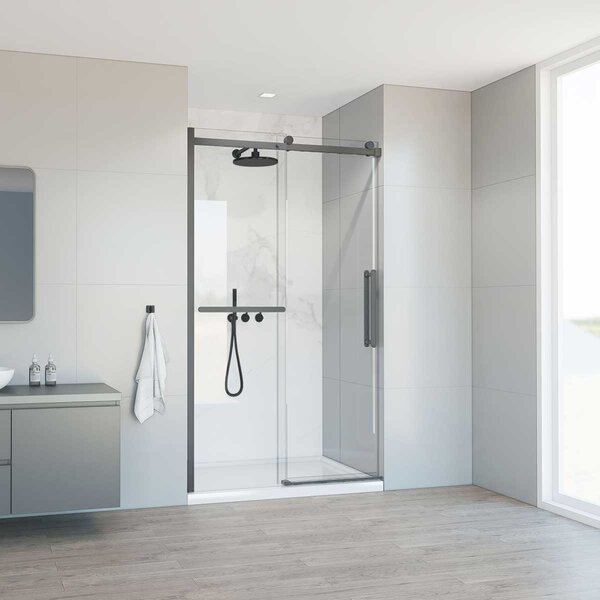 Душевая дверь Vincea Комо Софт (Como Soft) VDS-1CS120CLGM 120x195 см, профиль вороненая сталь. Размер регулировки 1185-1205 мм