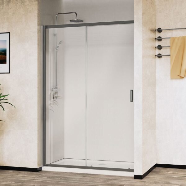Душевая дверь Vincea Сити (City) VDS-5CT110CLGM 110x195 см, профиль вороненая сталь. Размер регулировки 1070-1110 мм