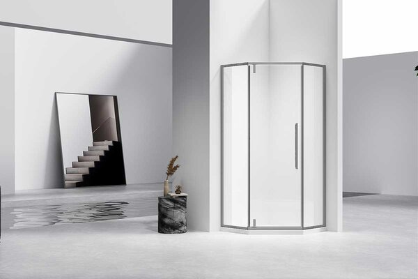 Душевой уголок Vincea Slim-N VSP-4SN900CLGM, 900*900, вороненая сталь, стекло прозрачное