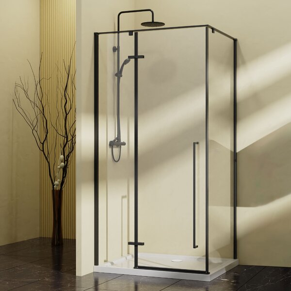 Душевой уголок Vincea Slim-N VSR-5SN1010CLB, 1000*1000, черный, стекло прозрачное